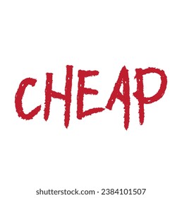 cheap text on white background.