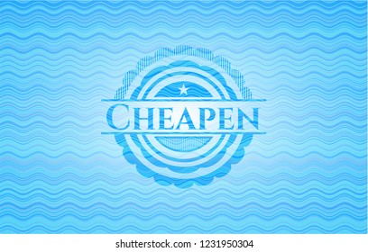 Cheapen water emblem background.