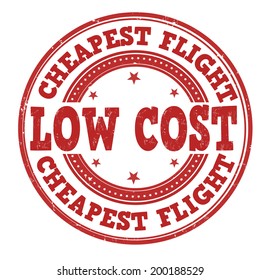 Cheapest flight grunge rubber stamp on white, vector illustration