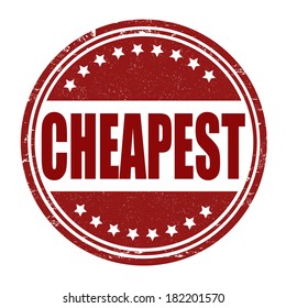 Cheapest grunge rubber stamp on white, vector illustration