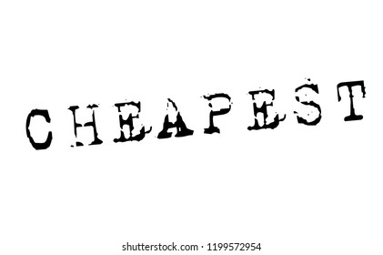 cheapest stamp on white background. Sign, label, sticker.
