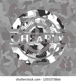 Cheaply grey camouflaged emblem