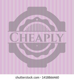 Cheaply pink emblem. Vector Illustration. Detailed.