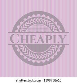 Cheaply pink emblem. Vintage. Vector Illustration. Detailed.