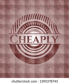 Cheaply red seamless geometric badge.
