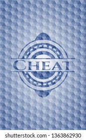 Cheat blue polygonal emblem.