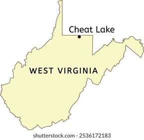 Cheat Lake city location on West Virginia state map