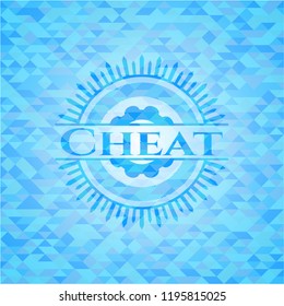 Cheat light blue mosaic emblem