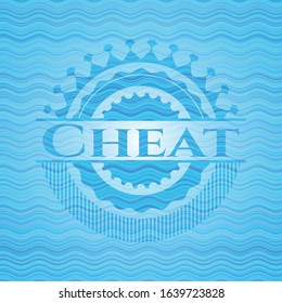 Cheat light blue water wave emblem background. Vector Illustration. Detailed.