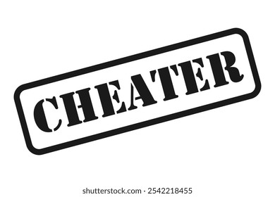 Cheater black stamp vector isolated