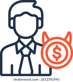 Cheater Icon Color Line Vector Illustration
