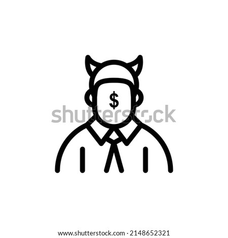 Cheater Icon. Line Art Style Design Isolated On White Background