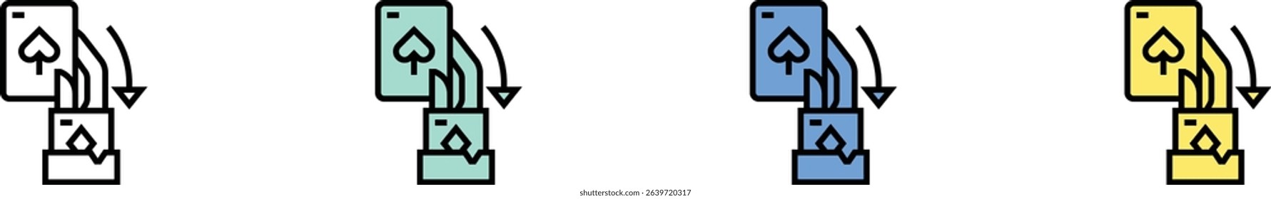 cheater icon. Outline, Green, Blue and Yellow Style Design Isolated On White Background