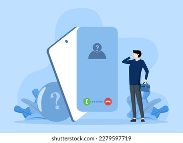 Cheater Prank or Scam Activity Concept. Calls from Unknown Numbers to Customers, Hoax Alerts, Suspicious Anonymous Calls. Cartoon People Vector Illustration.