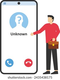 Cheater Prank or Scam Activity Concept. Calls from Unknown Numbers to Customers, Hoax Alerts, Suspicious Anonymous Calls. Cartoon People Vector Illustration.