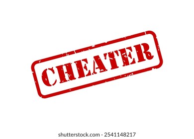 Cheater red rubber stamp vector with texture isolated