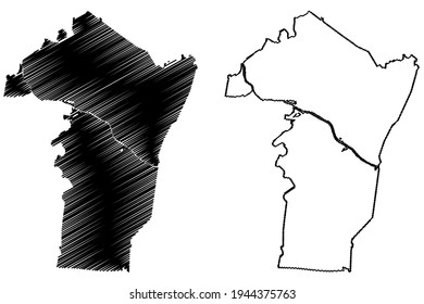 Cheatham County, State of Tennessee (U.S. county, United States of America) map vector illustration, scribble sketch Cheatham map