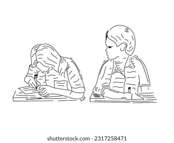 Hacer trampa en los exámenes mirando el hombro de otro estudiante.