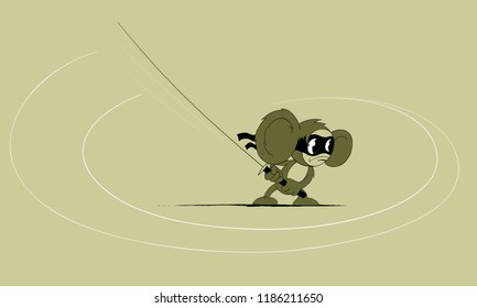 Cheburashka-ninja with a katana
