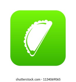 Cheburek icon green vector isolated on white background