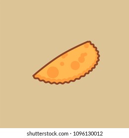 Cheburek pie vector icon in flat line style