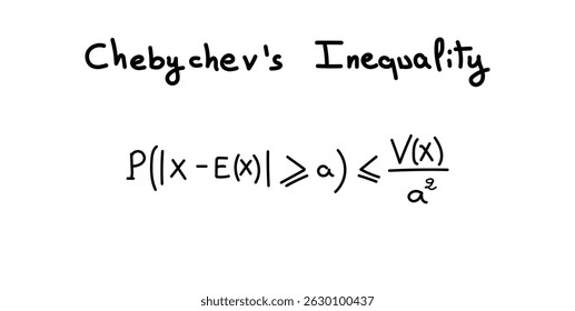 Fórmula da desigualdade de Chebyshev na Teoria da Probabilidade.