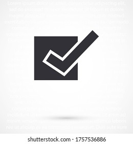 Marque el icono de contorno aislado en el fondo. Compruebe el símbolo de diseño de sitios web, aplicación móvil, logotipo de verificación, interfaz de usuario. Trazo editable. Ilustración vectorial. Comprobación Eps10