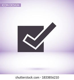 Marque el icono de contorno aislado en el fondo. Compruebe el símbolo de diseño de sitios web, aplicación móvil, logotipo de verificación, interfaz de usuario. Trazo editable. Ilustración vectorial. Comprobación Eps10