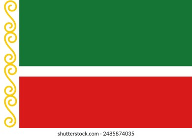 Chechen flag pattern background. Realistic national flag design. Abstract vector template.