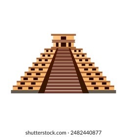 Chechen Itza Temple graphic vector illustration. Historic place of Mexico