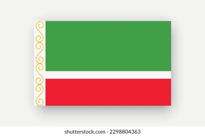 Chechen Republic .Detailed flag on white background. Vector illustration