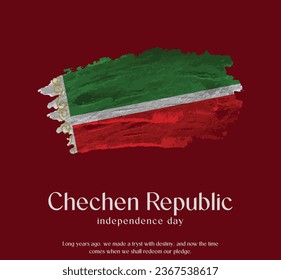 Chechen Republic Flag Made of Glitter Sparkle Brush Paint Vector, Celebrating Chechen Republic Independence Day.