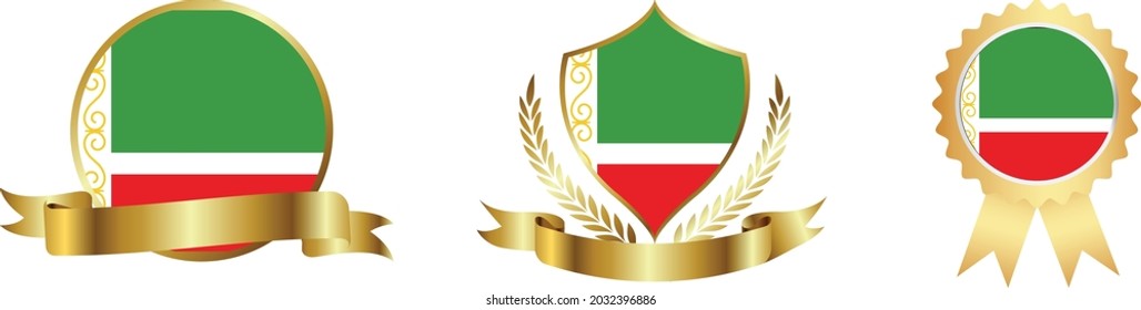 chechen republic flags. Symbols of countries map