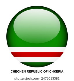 CHECHEN REPUBLIC OF ICHKERIA flag button on white background