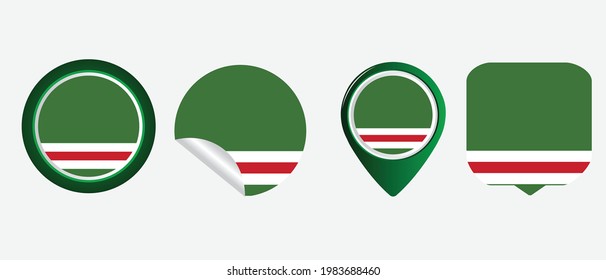 república chechena de la bandera de ichkeria. ilustración vectorial de símbolo de icono plano
