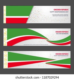 Chechen Republic independence day abstract background design banner and flyer, postcard, landscape, celebration vector illustration