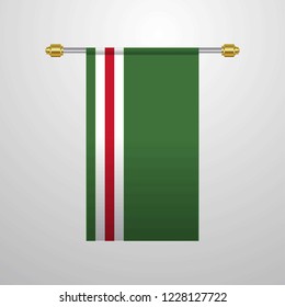 Chechen Republic of Lchkeria hanging Flag