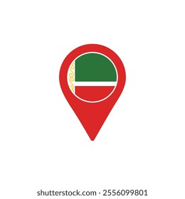 Chechen Republic location pin with national flag