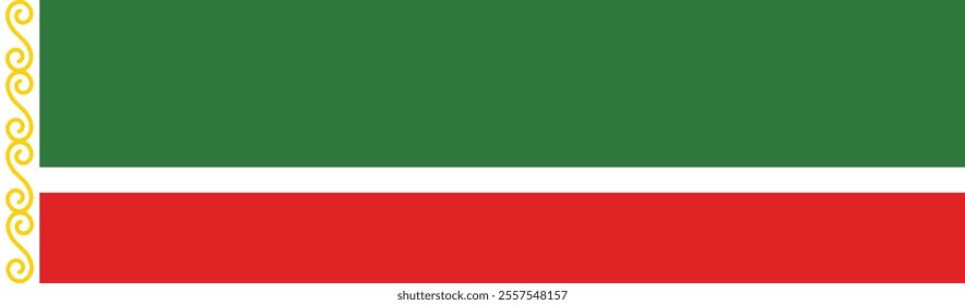 Chechnya flag long banner digital vector illustration