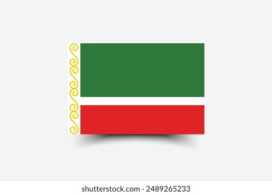 Bandera de Chechenia. Bandera de Chechenia. La proporción oficial. Icono de marca. Color estándar. Tamaño estándar. Una bandera rectangular. Ilustración de computadora. Ilustración digital Ilustración vectorial.