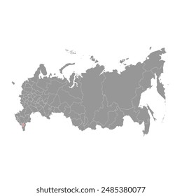 Mapa de Chechenia, división administrativa de Rusia. Ilustración vectorial.