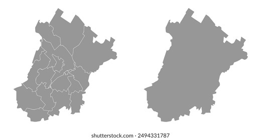Chechnya map, administrative division of Russia. Vector illustration.