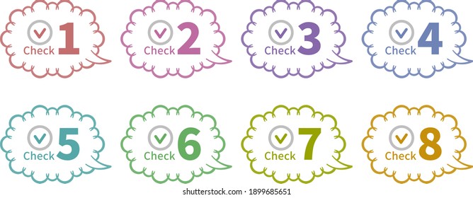 Check 1-8 fukidashi, vector icon