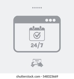Check 24/7 computer services - Vector flat icon