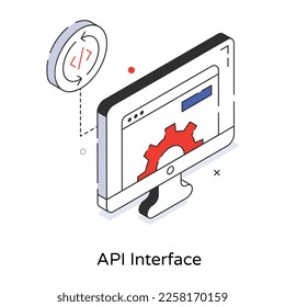 Check 3d line icon of api interface 