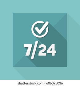 Check 7/24 service - Vector web icon