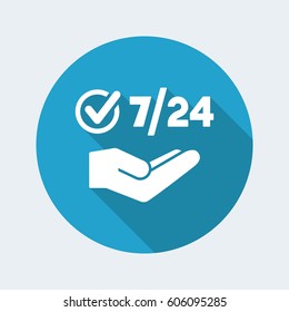 Check 7/24 service - Vector web icon