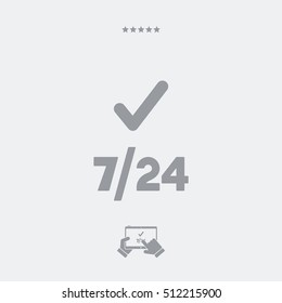  Check 7/24 services - Vector web icon