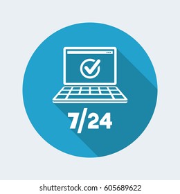 Check 7/24 services - Vector web icon
