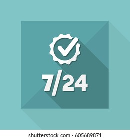 Check 7/24 services - Vector web icon